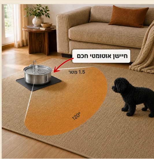 חיישן אוטמטי למזרקה (30 שניות הזרם מפסיק במידה והבעל חיים לא שותה)